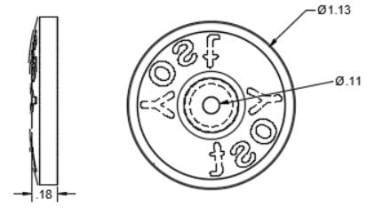 Plastic Cap Washers, 1-1/8" Diameter, Natural, 250 Qty, Made in The USA